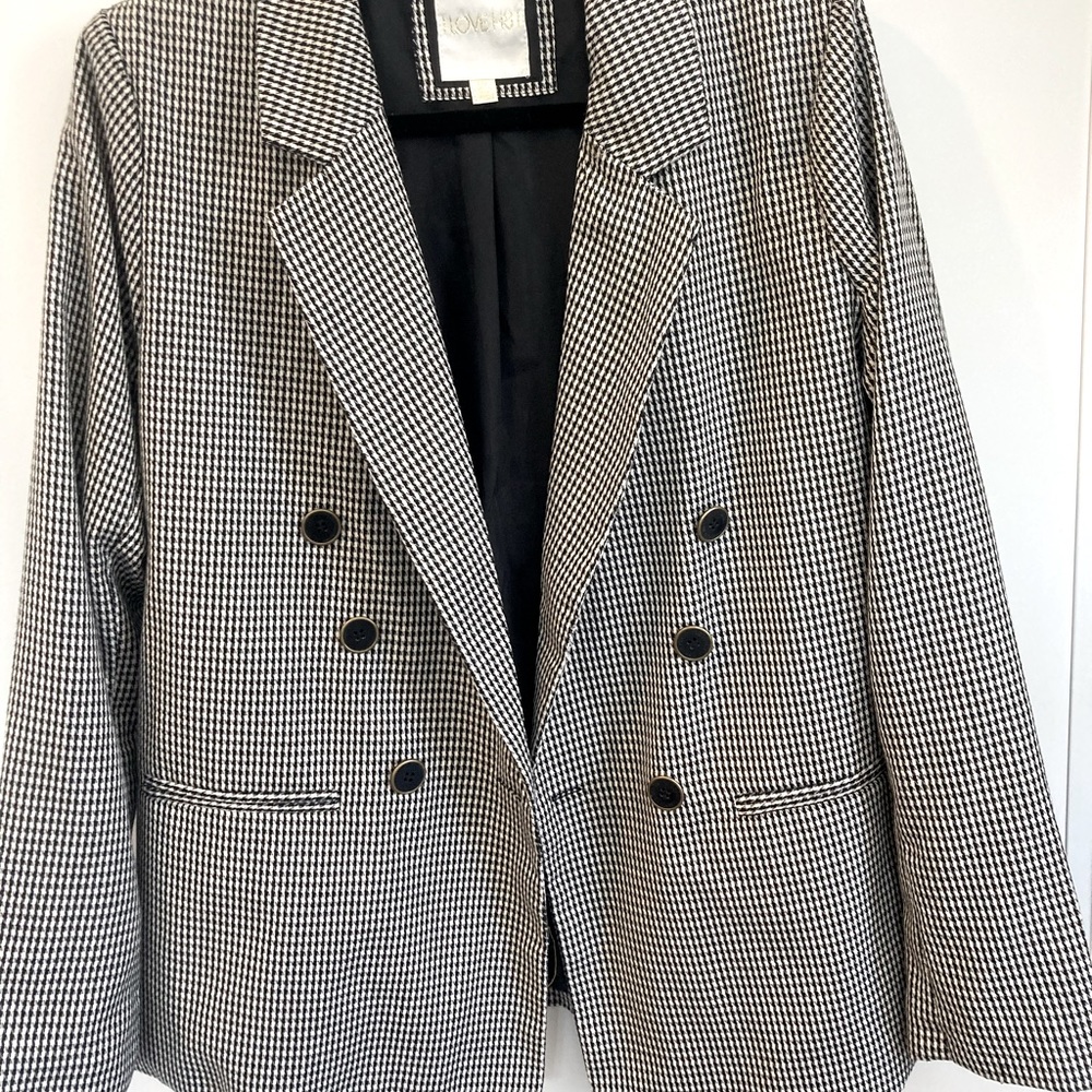 Gingham pattern blazer